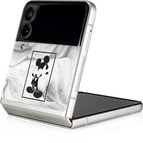 Disney Mickey Mouse Shape on Marble Galaxy Z Flip3 5G Skin